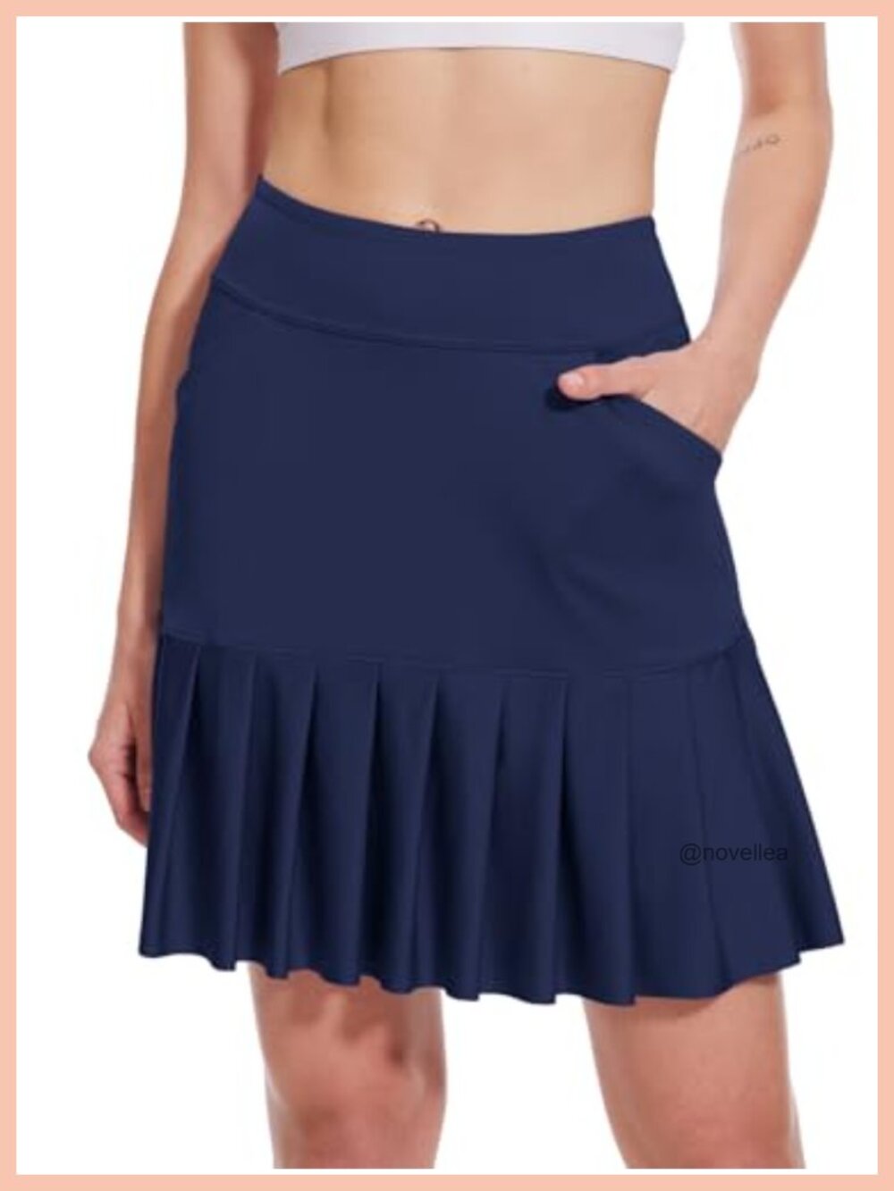 Moteepi 19" Golf Skort Knee Length Ruffle Hem Tennis Skort